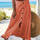 Klára - Poloprůhledná midi sukně s rozparkem