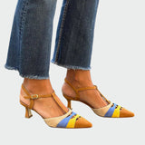 Magdaléna Sofistikovaná Nízké Kožené Podpatky Přezkou