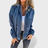 Veronika - Sametová bunda s kapucí a zipem