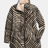 Inaya | Retro prošívaná bunda s ručně kresleným designem kruhu