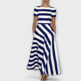 Janell - Pruhované Maxi Šaty