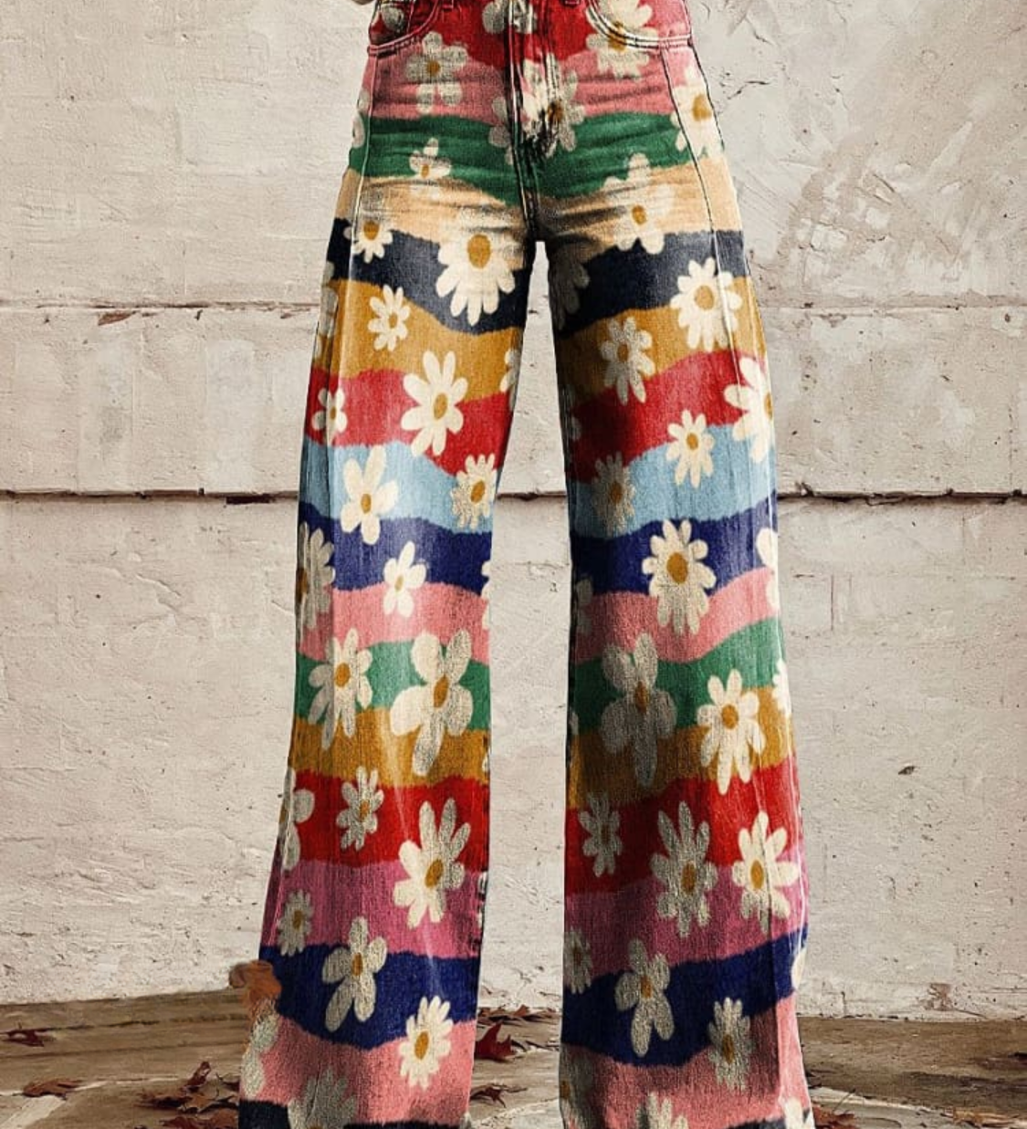 Dana - Elegantní květinové kalhoty