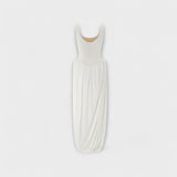 Maxi šaty s drapovanou sukní a bočním rozparkem