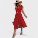 Elegantní Midi Šaty s Puntíky