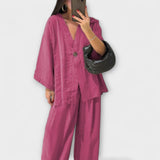 Jacqueline - Dvouvrstvý top a kalhoty