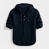 Adam – Lněná košile s kapucí