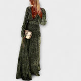 Elegantní dlouhé šaty s potiskem puntíků