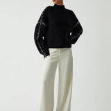 Alma | Oversize-Dolcevita svetr s Piqué detaily