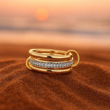 Nori | Zlatý trojitý prsten se zirkony