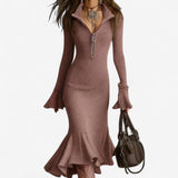 Maud™ Šaty s Zipem na Límci