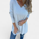 Leontýna – Ležérní úpletová tunika s výstřihem do V