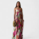 Chic Retro Bezramínková Plisovaná Maxi Šaty