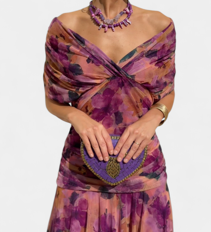 Eryzziah – Elegantní šaty s květinovým potiskem