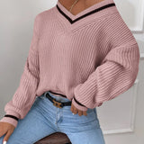 Marina | Pruhovaný pletený svetr s waffle vzorem