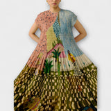 Amara - Šaty s plisováním a zvířecím potiskem