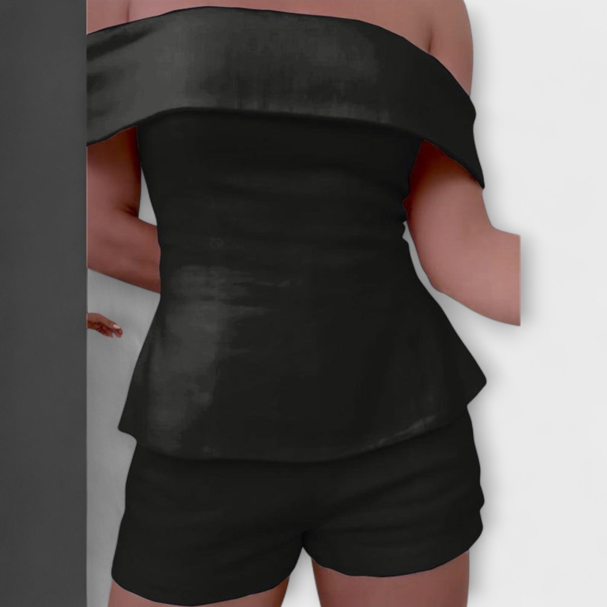 Olivia - Bílý bavlněno-lněný dvoudílný set