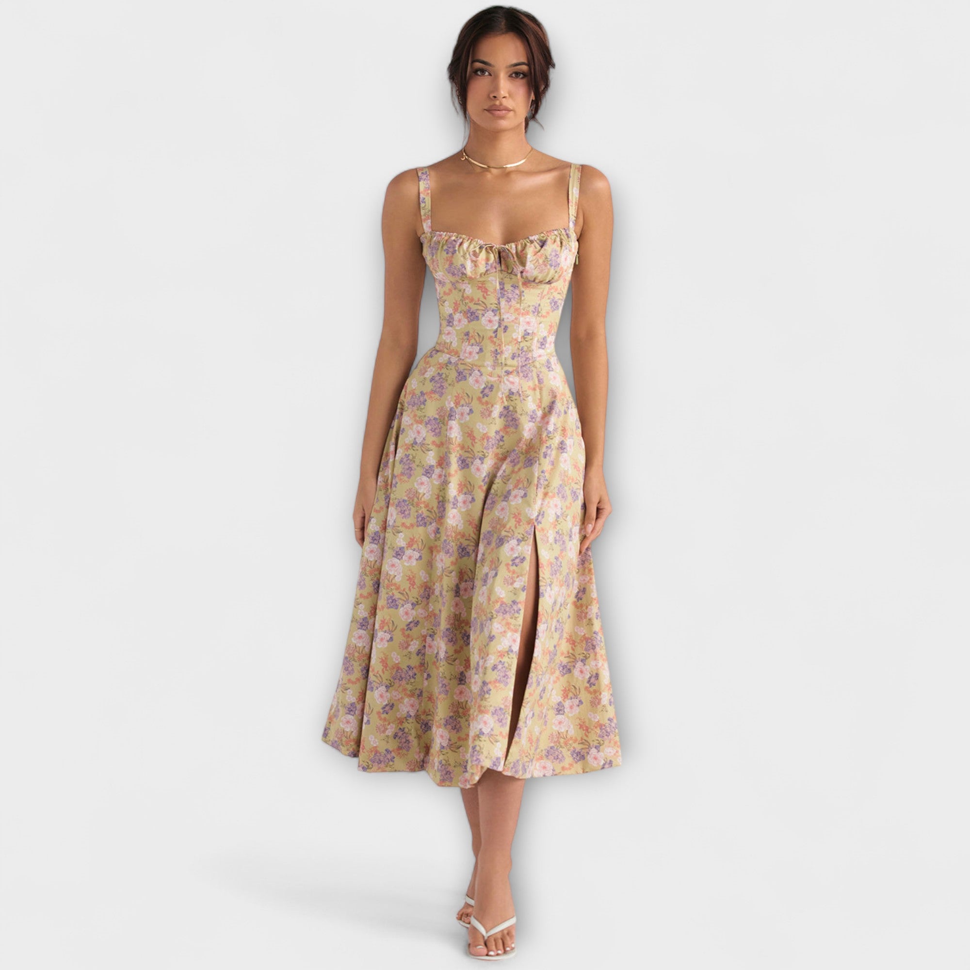 Zipporas - Přizpůsoben dress s moderním jarním květinovým potiskem