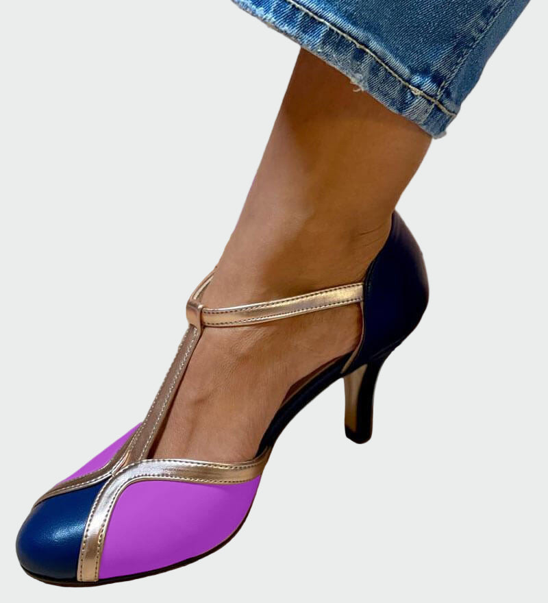 Anna Elegantní RetroSandály StředníPodpatekTPáskem