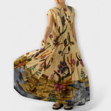 Amara - Šaty s plisováním a zvířecím potiskem