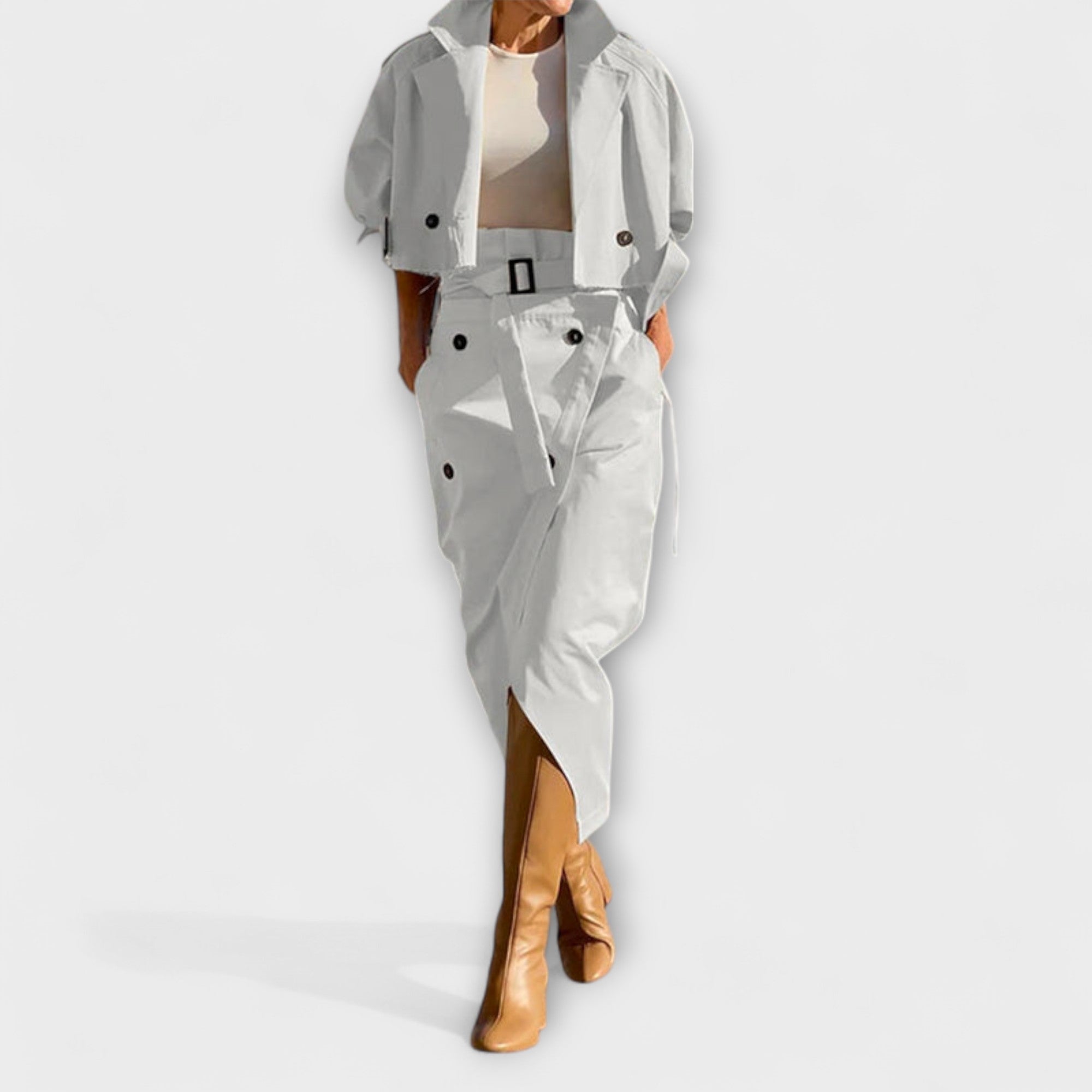 Lyra - Elegantní midi sukně s kapsami