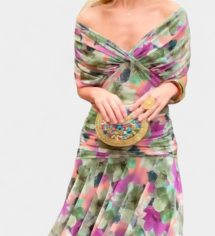 Eryzziah – Elegantní šaty s květinovým potiskem