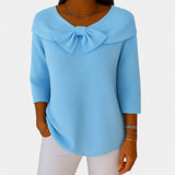 Alenka – Ženský pletený svetr s mašlí