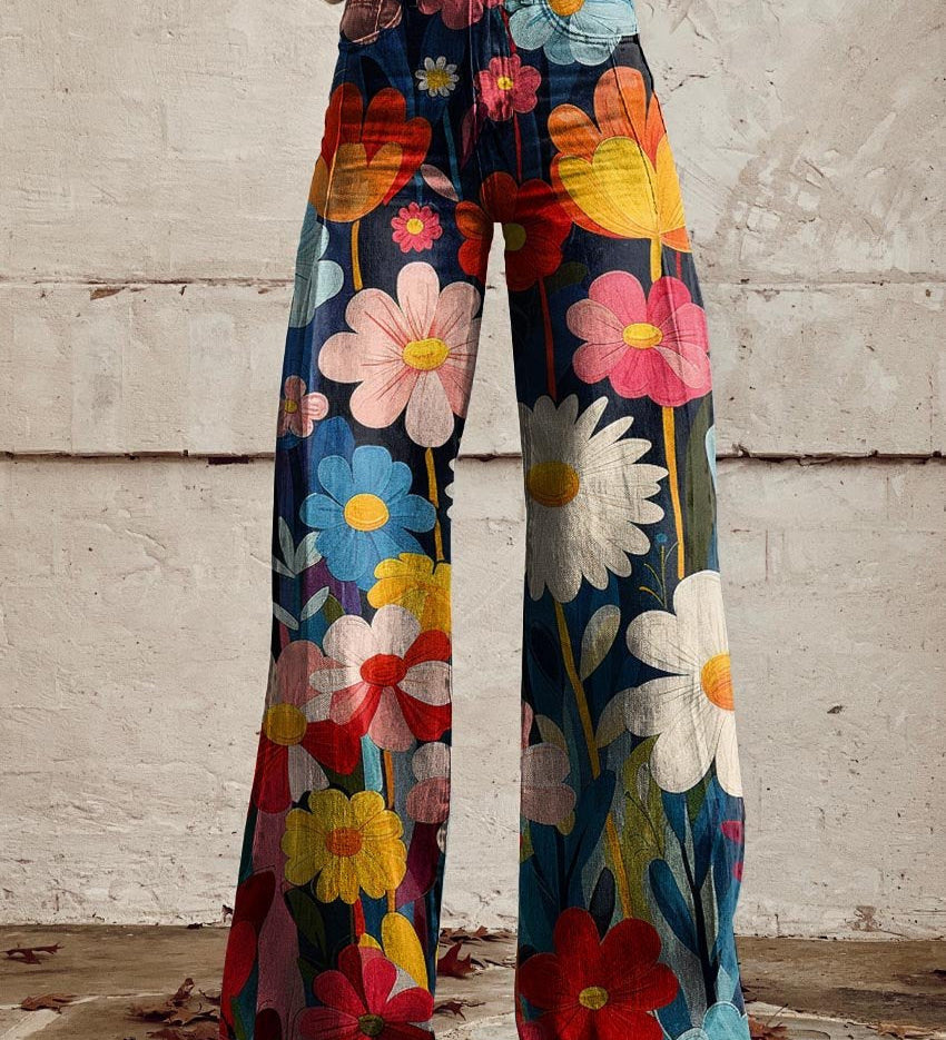 Andrea - Volné květované kalhoty