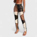 Calliope - Rourkové kalhoty s barevným blokovým vzorem