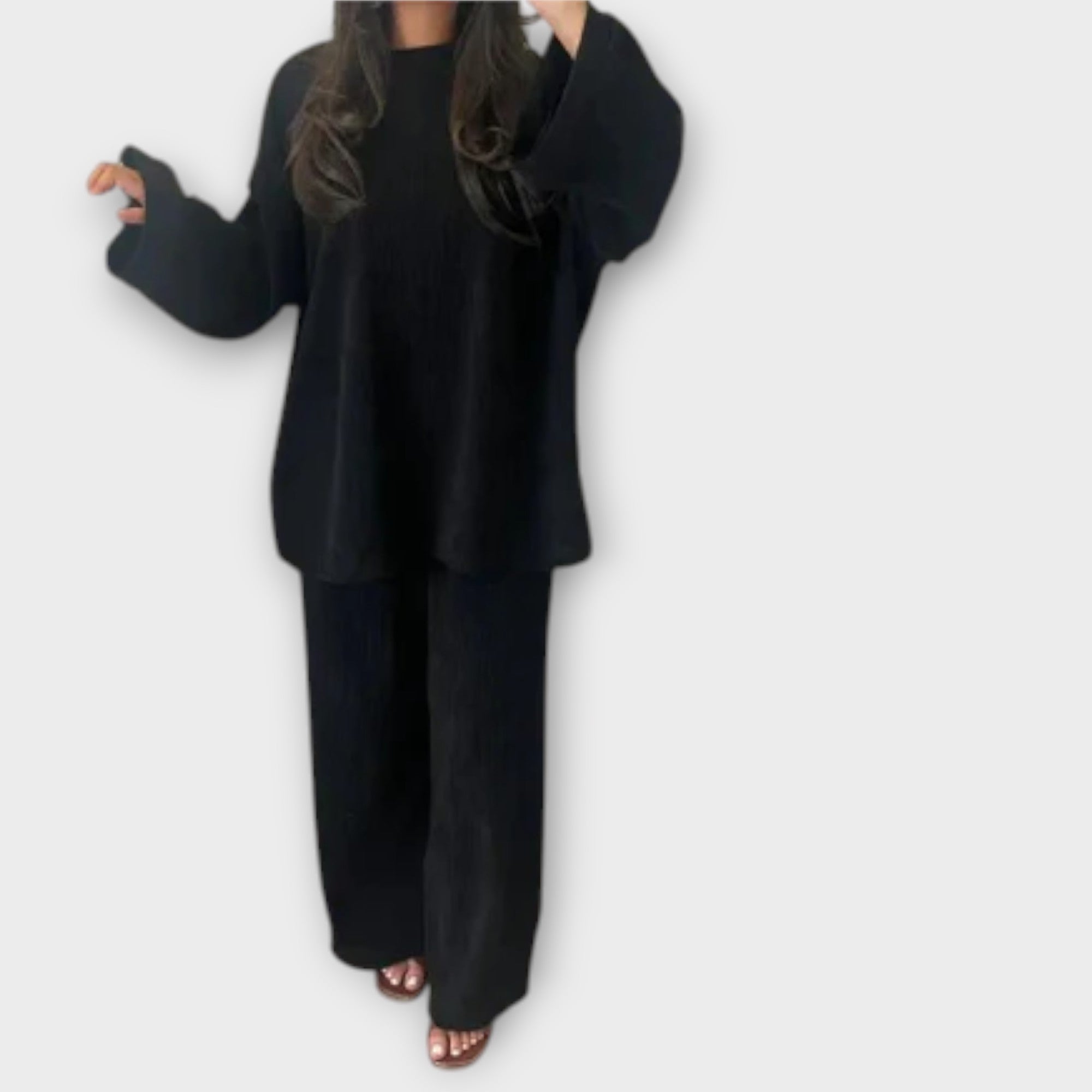 Ingrid - Set v nadměrné velikosti - Žebrovaný styl